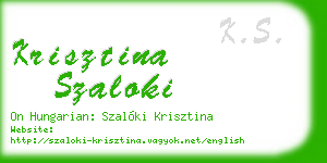 krisztina szaloki business card